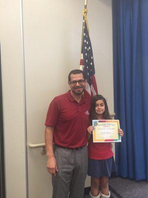 My beautiful daughter Angelina received Achievement Award for Integrity and Kindness.