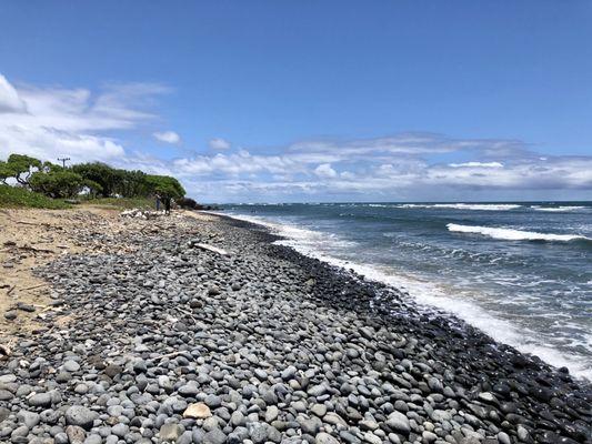 South end - mix of sand, river rocks and driftwood - VN