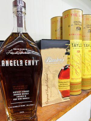 Liquor: Angels Envy Kentucky Straight Bourbon Whisky / Blanton's / Colonel E. H. Taylor Jr. Straight Rye Whisky