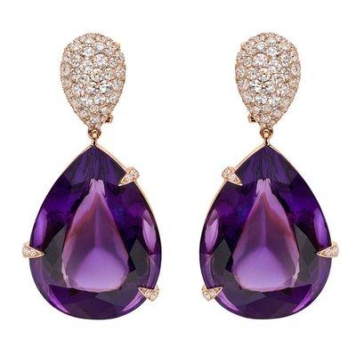 Amethyst and diamond earrings