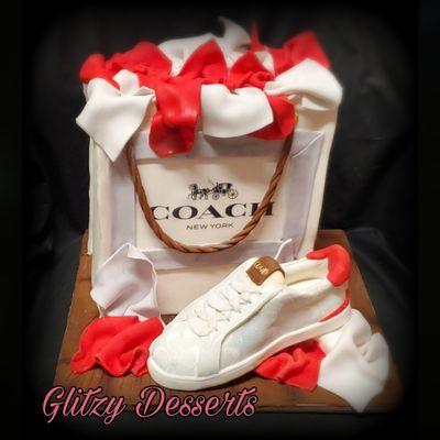 Coach shopping bag and sneaker, all is edible