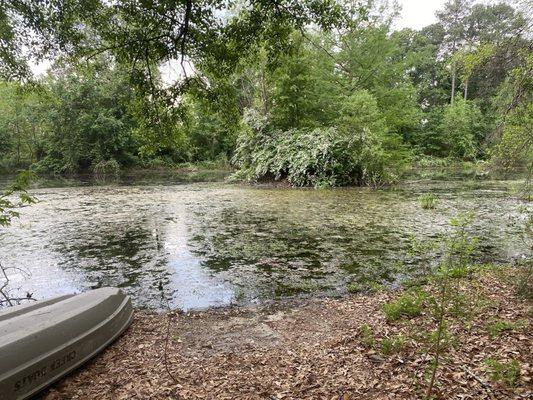 The lake in front of the cabin.