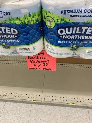 Over priced toilet paper