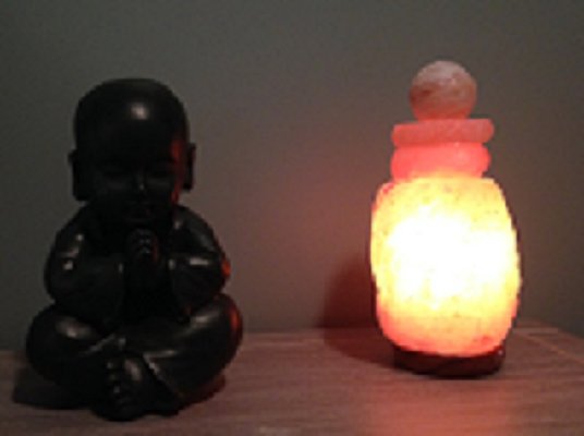 Himalayan salt lamps, aromatherapy jewelry and essential oils are for sale at Just Breathe.