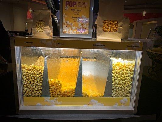 POPCORN! Caramel, Cheese, Chicago-style, and Butter flavor options!