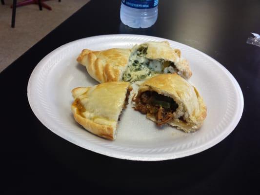 The ropa vieja and spinach empanadas