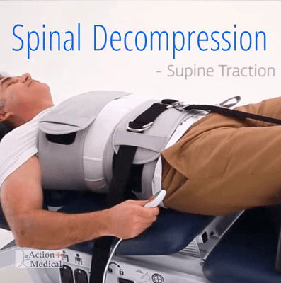 Spinal Decompression: Opens the spaces between the discs.  Reduces Pain, Improves motion!