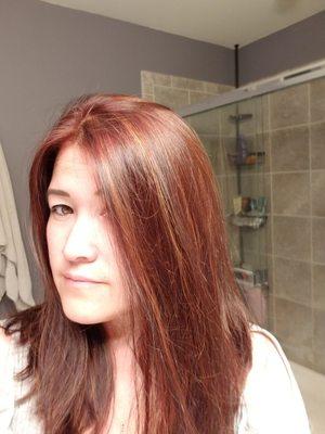 Beautiful color and highlights lighting isnt that great but it looks amazing from befor.Candace is awesome