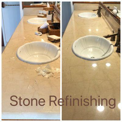 DON'T replace! Restore! Using Diamond head pads we can restore your natural stone to its original finish and sheen