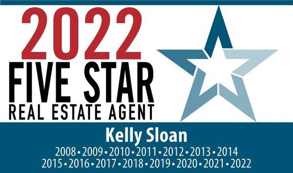 15 year winner of the Five Star Real Estate Agent