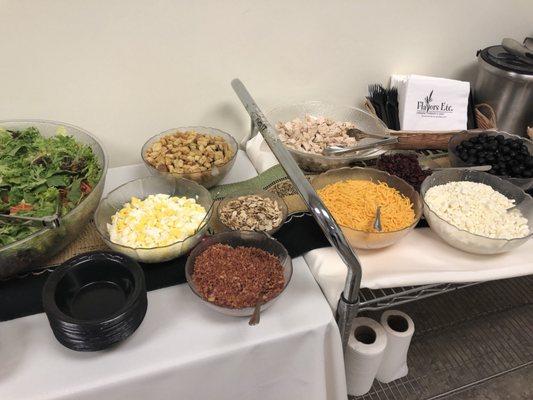 Salad bar toppings.