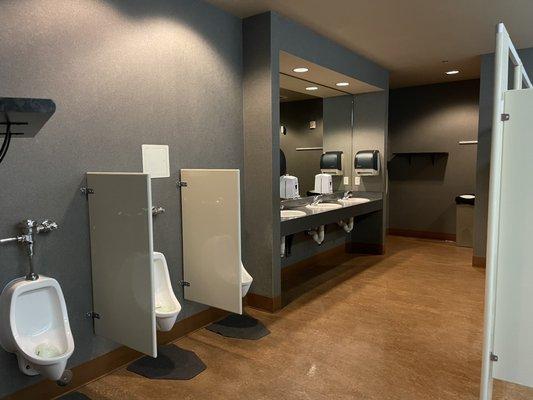 Men's urinals and men's hand wash station