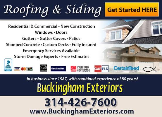 Buckingham Exteriors, Roofing & Siding