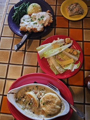 Chicken Fried Chicken + Caesar + Chicken Pot Pie