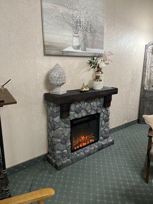 Lobby fireplace