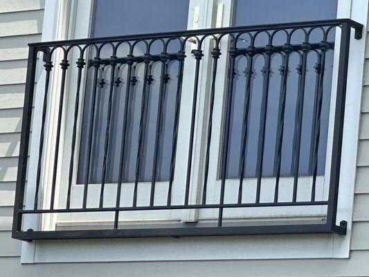 Custom faux balcony rail