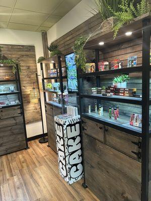 Interior photo with cannabis products inside our store at Empire Cannabis Clubs Dispensary & Weed Delivery