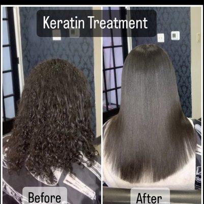 Treatment reduces frizz and helps hair stay straight longer. This temporary treatment lasts 12-16 weeks.