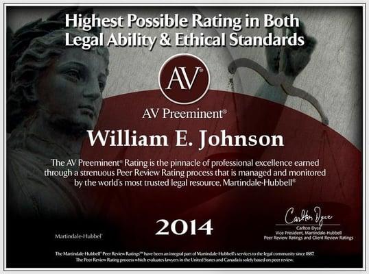 AV Preeminent Rating- MartindaleHubbell