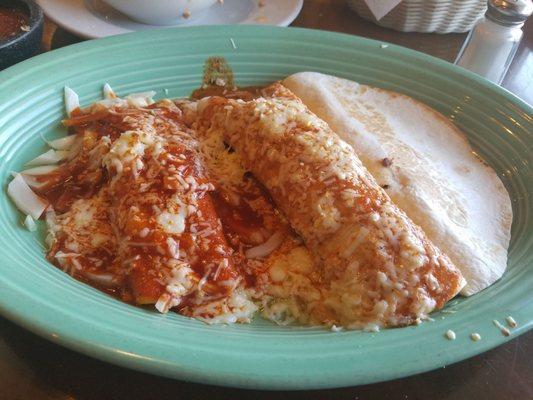 Quesadilla, enchilada & burrito combo