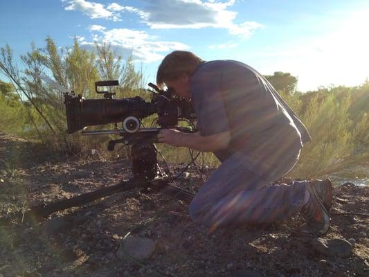 David W Jones shooting Commercial in the Desert