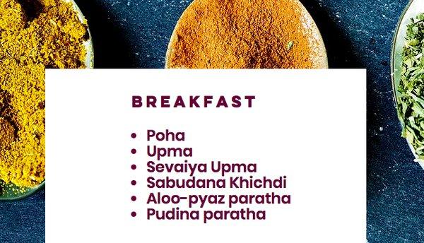 Breakfast menu