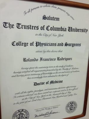 Columbia Univ Med School Grad