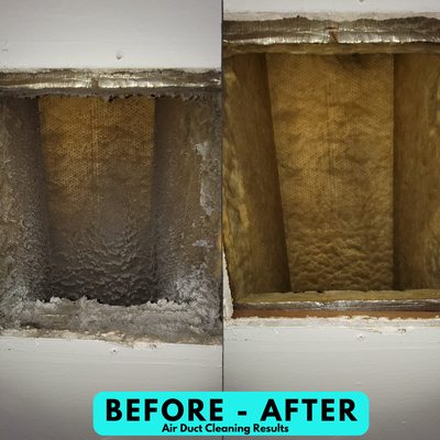 Before & After: Improve your home's air quality with our thorough air duct cleaning. Breathe fresh, live better!