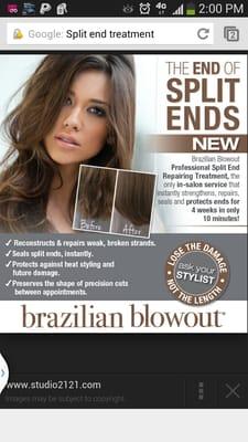 Split End Treatment. Brazilian Blowout Antioch CA