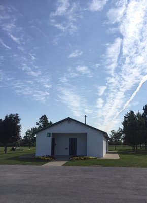 One of two pavilions for rent. This one with restrooms attached.