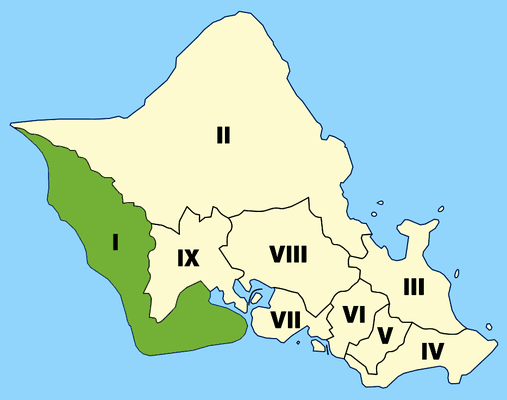 Ewa, Ewa Beach, Honouliuli, West Loch, Kapolei, Kalaeloa (Barber's Point), Honokai Hale and Nanakai Gardens, Ko'Olina, Nanakuli,