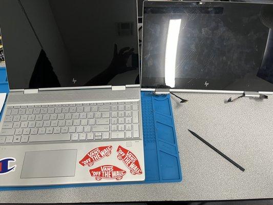 Before and after ho laptop screen