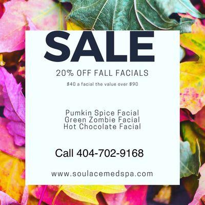 Fall facial sale