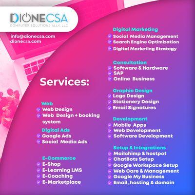 Our Services at dionecsa . com