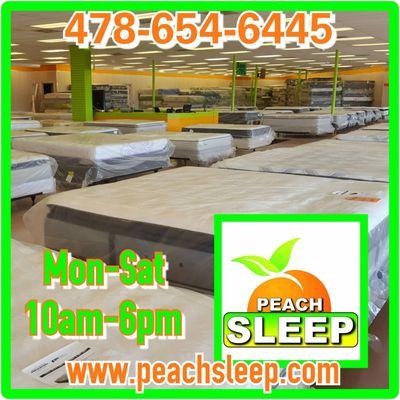 Save up to 70% on luxury name brand mattresses! Overstocks & Closeout pricing!  Peach Sleep of Byron 478-654-6445 www.peachsleep.com