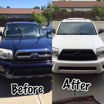 White matte and black matte on grill