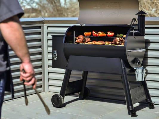 We are an authorized dealer of Traeger Grills. We offer these wood pellet grills along with with accessories in store!