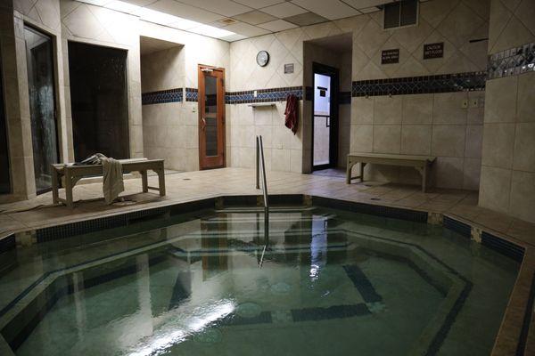 Our spa area includes a hot tub, as well as a full steam room and dry sauna!