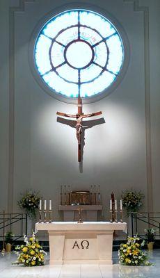 View of the Altar before Easter Vigil Mass.