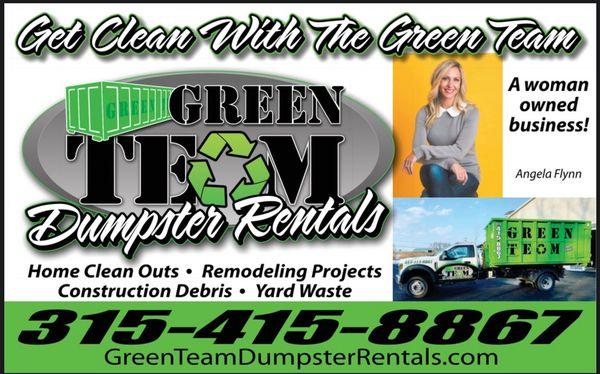 Get Clean With The Green Team, a locally woman owned business servicing CNY