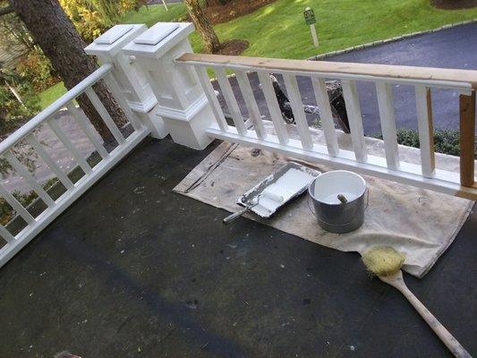 Priming in painting railings and posts