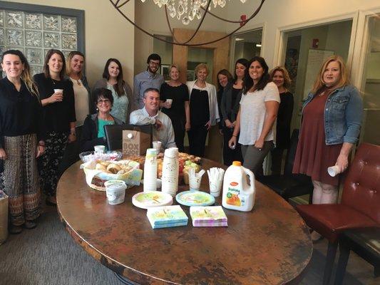 Our Classic Properties Agents and Team coming together for Ben Pisanchyn's Diaper Party at our Clarks Summit Office!