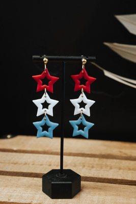 4th of July Star Earrings