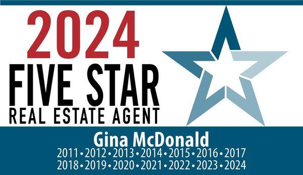 This is our 5 Star award for almost 14 years of service excellence. Call us today and see what we can do for you and your real estate needs.