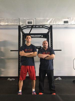 Philadelphia Phillies prospect Nick Fanti and coach Adam Belding.