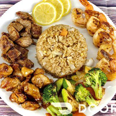 Pick 3 combo (steak, chicken , shrimp )