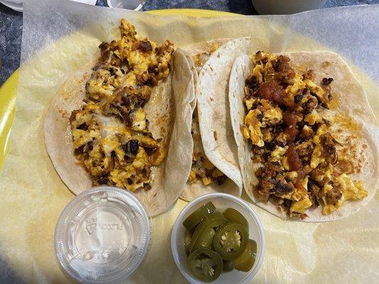 Chorizo breakfast tacos