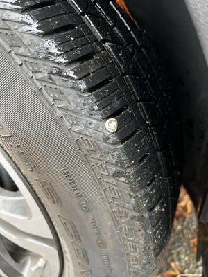 punctured tire that got swapped