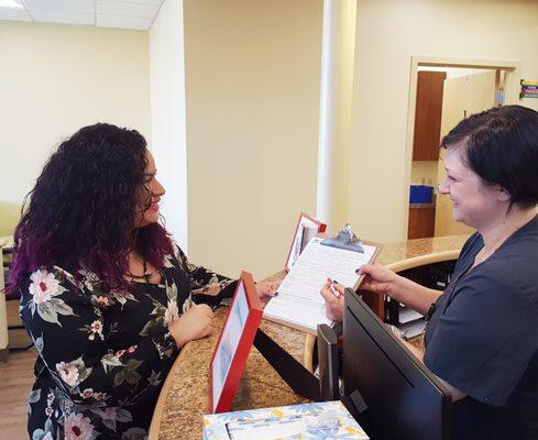 At check-in, you will be greeted by our friendly front desk staff.