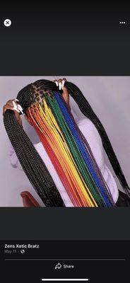 Colors box braids